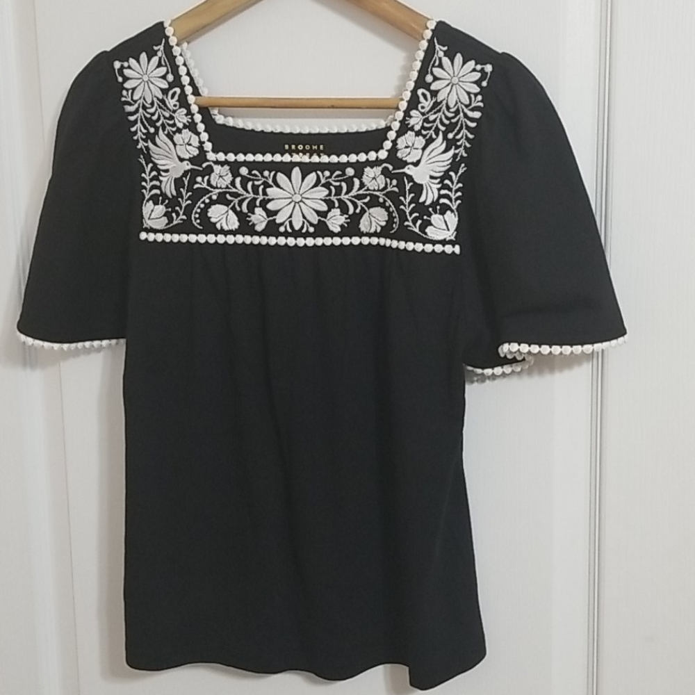 Kate Spade Broome Street Embroidered Top XS